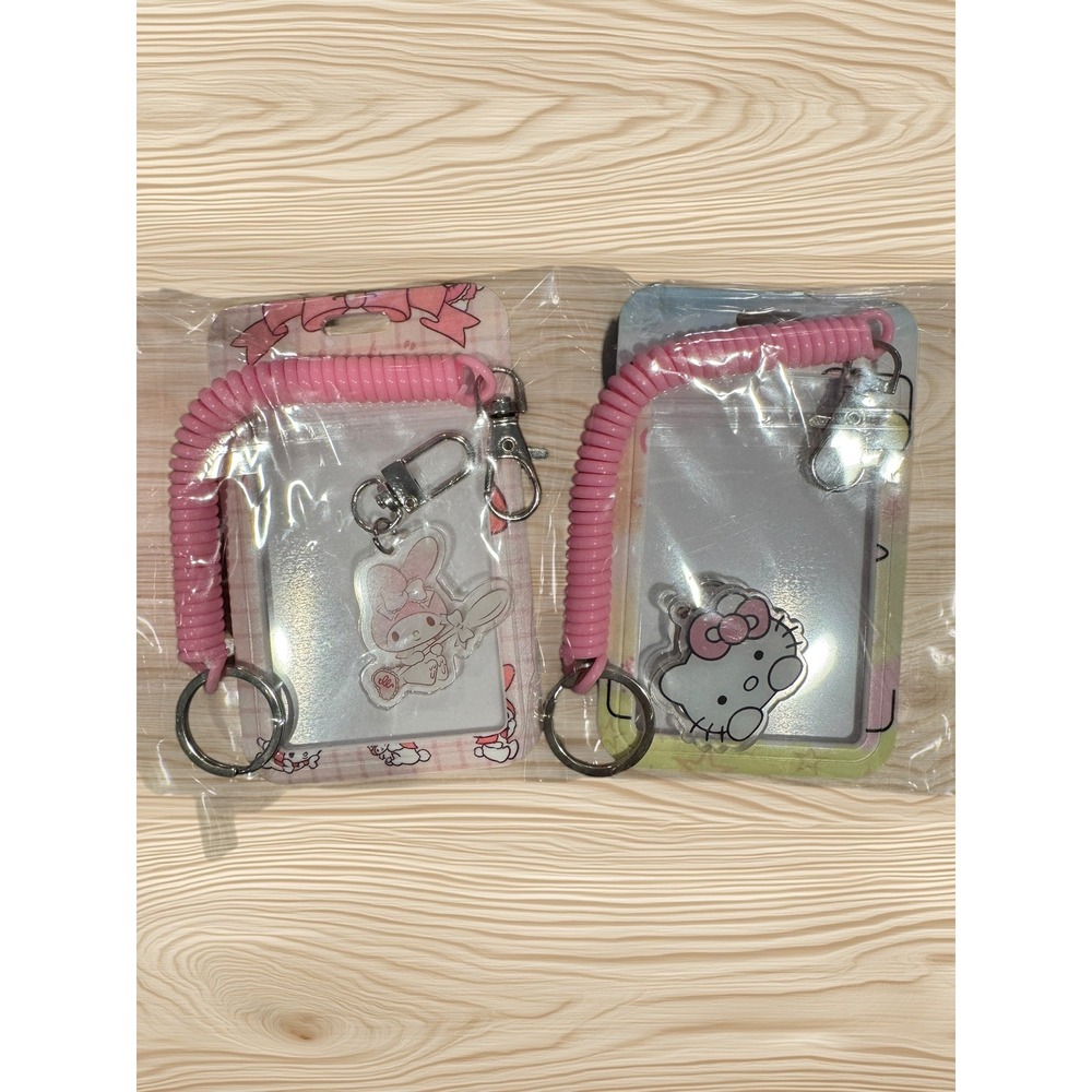 Sanrio‎ Hello Kitty My Melody ID/Photocard Card Holder Coiled Wristlet Keychain